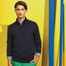 Mens Cotton Blend ¼ Zip Sweater - Navy