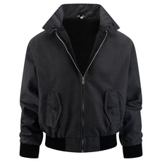 Mens Check Harrington Jacket - Dark Grey Check