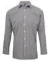 Mens Gingham Microcheck Long Sleeve Shirt - Black/White