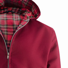 Mens Hooded Harrington Jacket - Burgundy