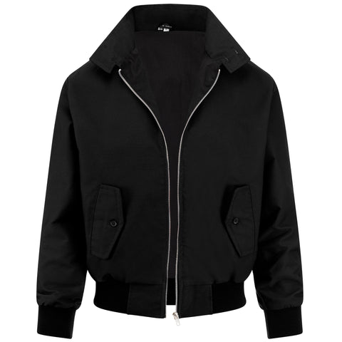 Mens Harrington Jacket with Black Lining - Black