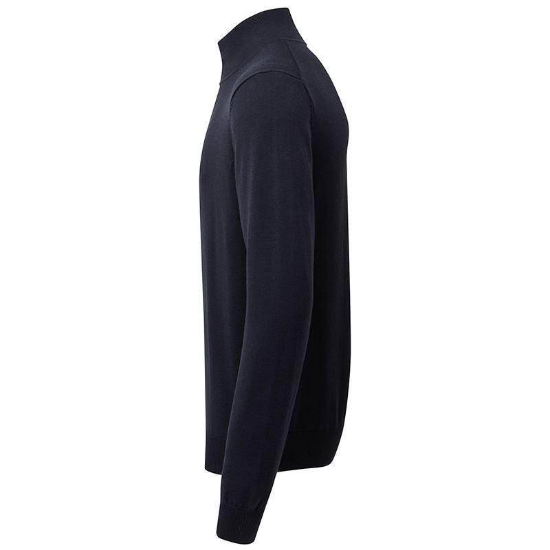 Mens Cotton Blend ¼ Zip Sweater - Navy
