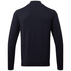 Mens Cotton Blend ¼ Zip Sweater - Navy