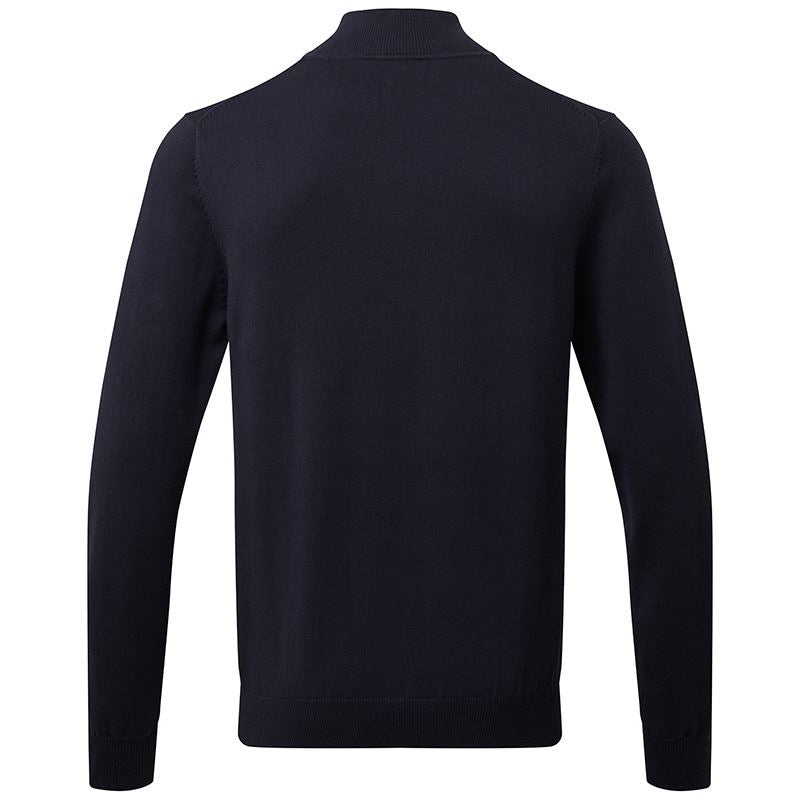 Mens Cotton Blend ¼ Zip Sweater - Navy