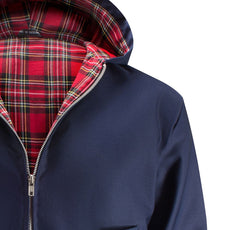 Mens Hooded Harrington Jacket - Navy