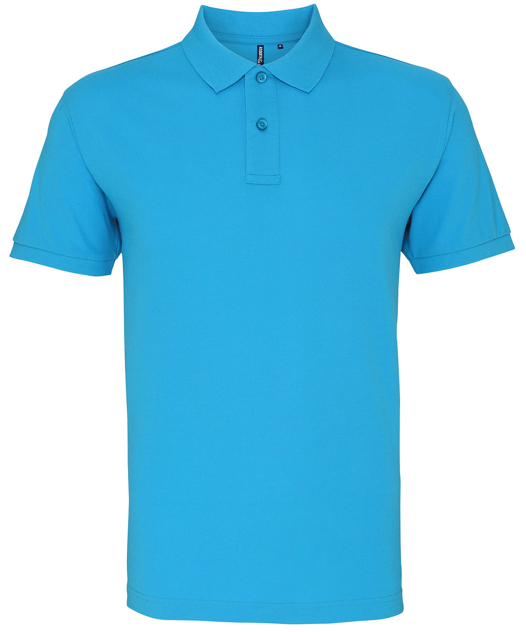 Mens Plain Short Sleeve Polo Shirt - Turquoise