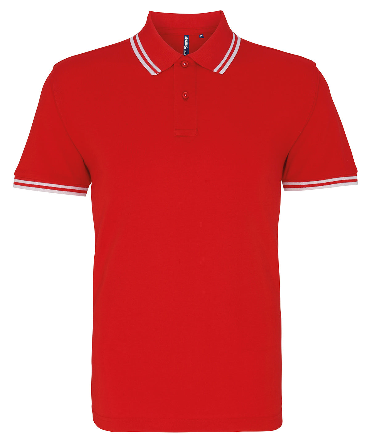 Red and White Mens Tipped Short Sleeve Polo Shirt - Red/White Small / Red and White