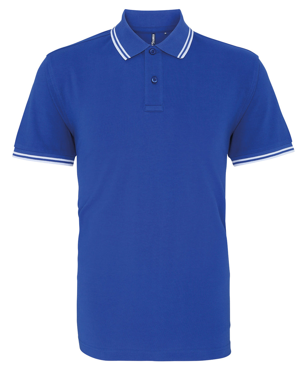 Mens Tipped Short Sleeve Polo Shirt - Royal Blue/White