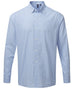 Mens Gingham Check Long Sleeve Shirt - Light Blue/White