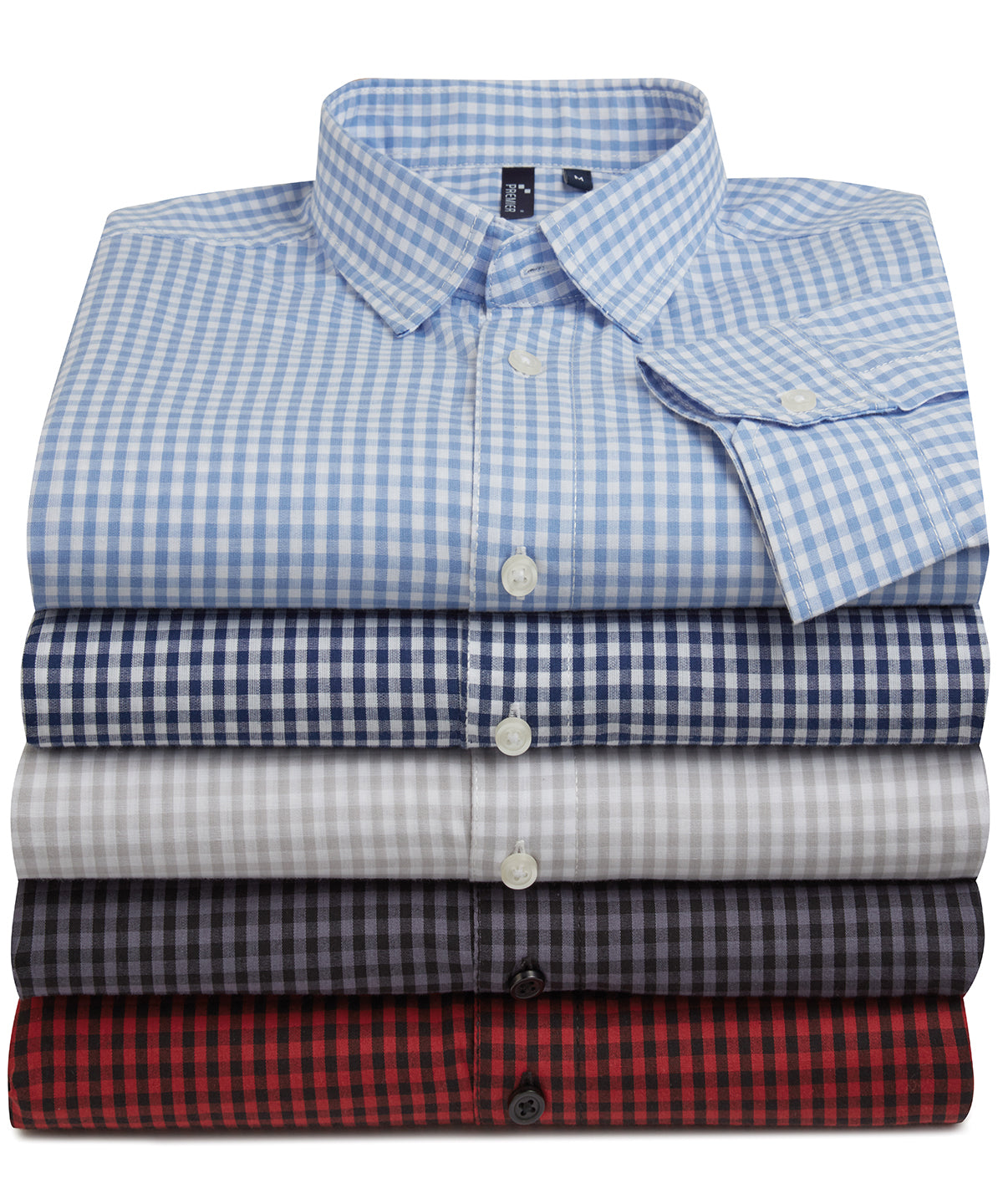 Womens Gingham Check Long Sleeve Shirt - Black/Red