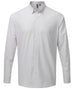 Mens Gingham Check Long Sleeve Shirt - Silver/White
