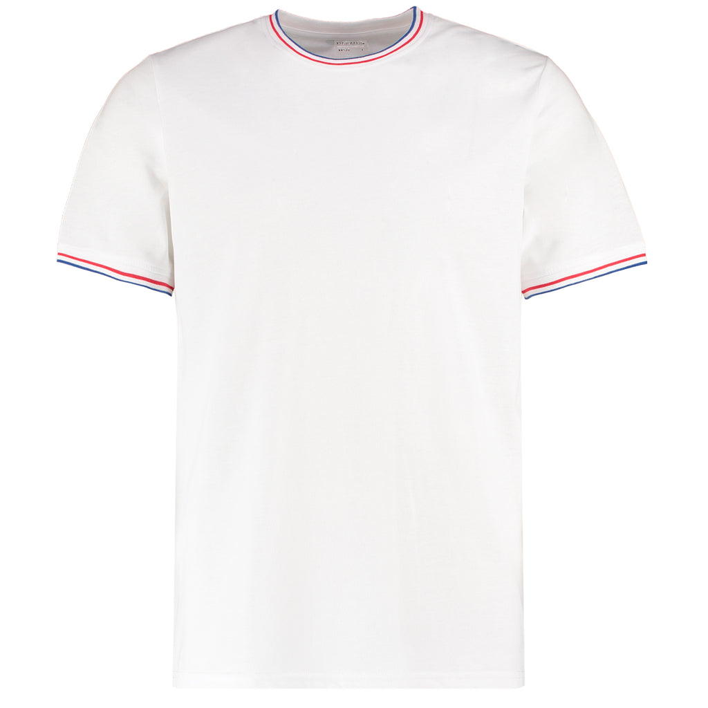 Mens Tipped T-Shirt - White/Red/Royal